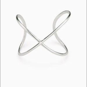 Sculptural silver cuff bracelet